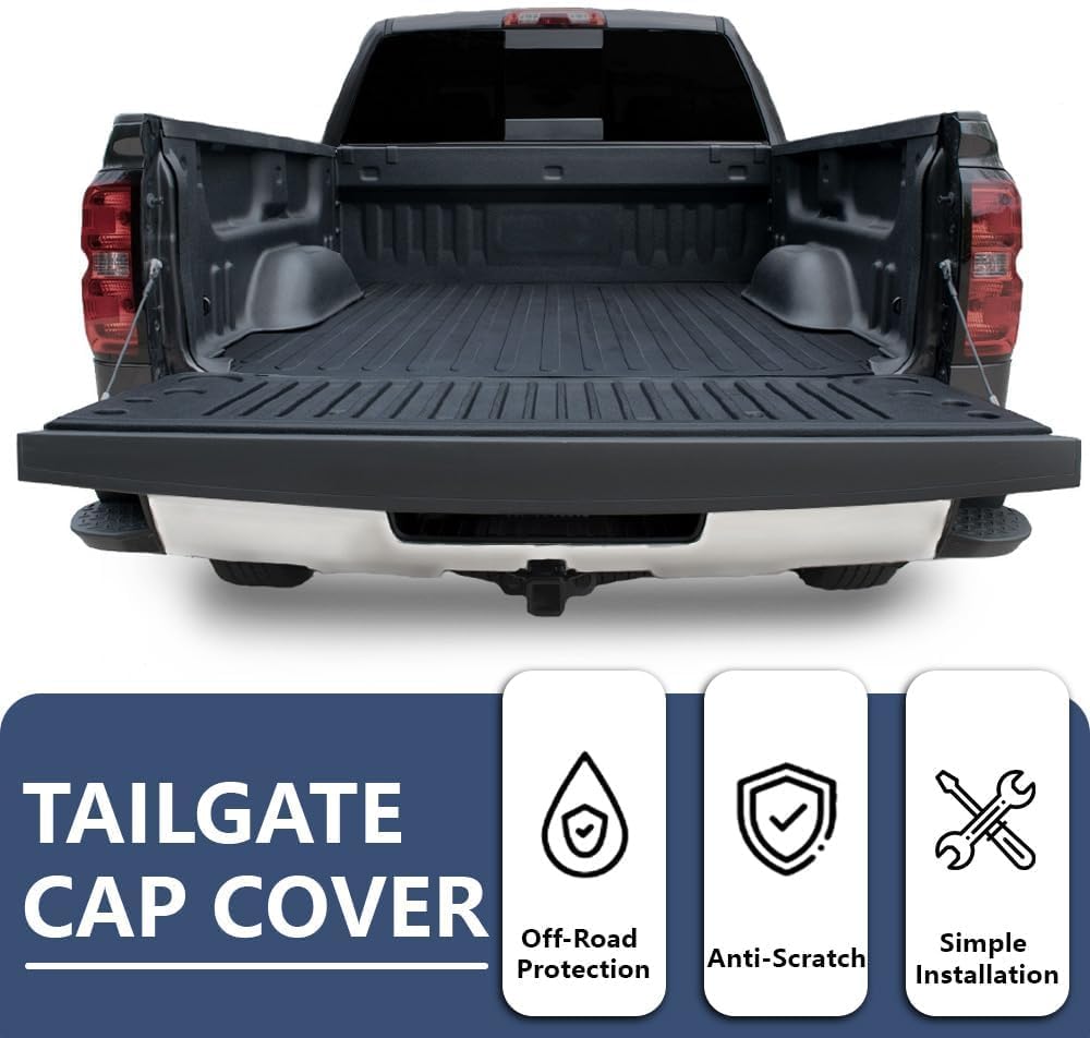 PIT66 Tailgate Molding Cap Top Protector Molding Trim 61", Compatible with Chevy Silverado/GMC Sierra 1500 2014-2018, Fit Silverado/Sierra 2500HD 3500HD 2015-2019 22763062, GM1904110