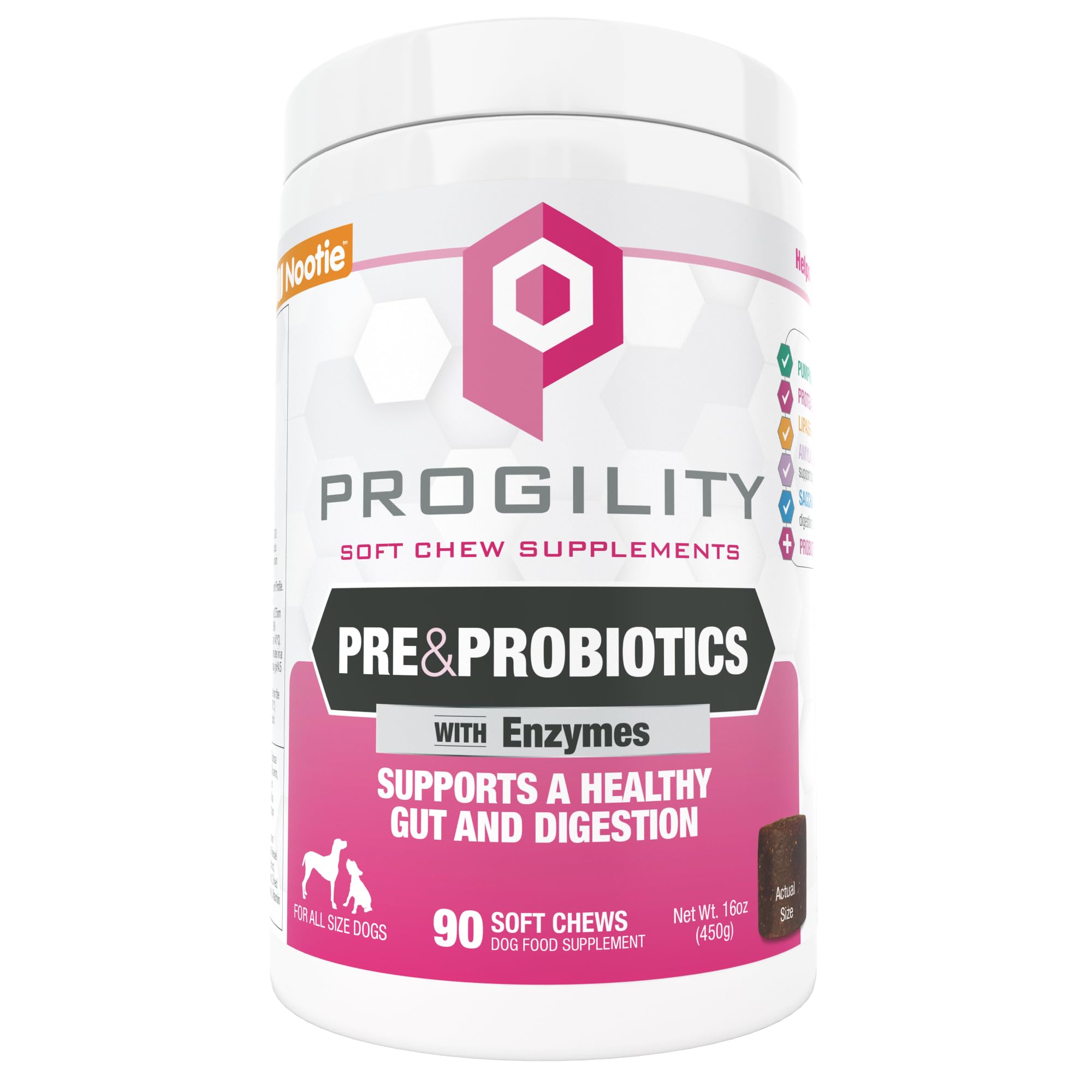 Progility Pre &amp; Probiotics Supplement for Dogs, Digestive Support