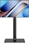 Plancher universel TV Stand avec le Mont 80 Degré Swivel Hauteur réglable et Space Économiser le design pour la plupart 27 à 65 de pouce LCD, LED OLED TV, parfait pour le coin & Chambre AX1006TB