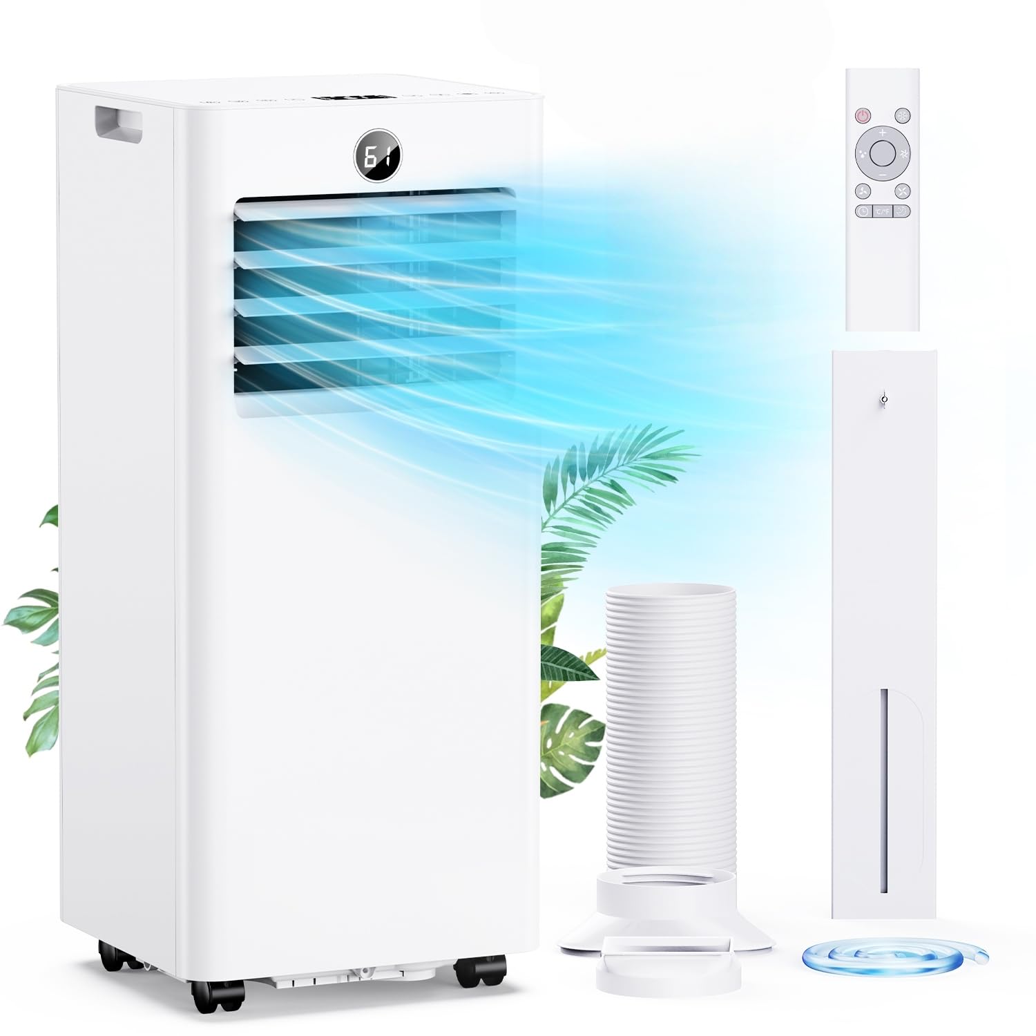 Portable Air Conditioners, Quiet Air Conditioner with Smart Remote Control, 24H Timer, Dehumidifier, Fan, Cooling, Sleep Modes 4-in-1 AC Unit for Room with Window Kit, for Bedroom/Office