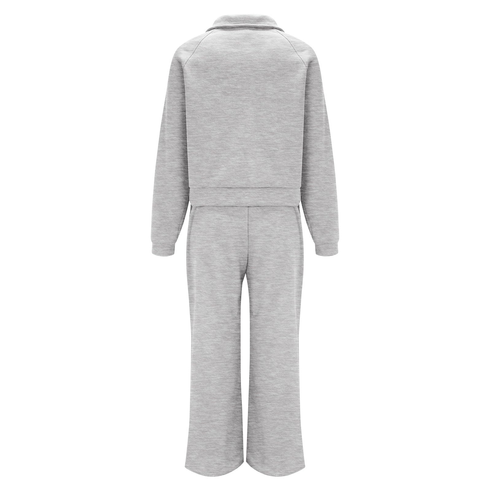 Conjunto completo de chándal para mujer, pierna ancha, media cremallera, casual, con cremallera de un cuarto y pantalones deportivos, a la moda, Y2K, para novio, cómodos, térmicos, para otoño