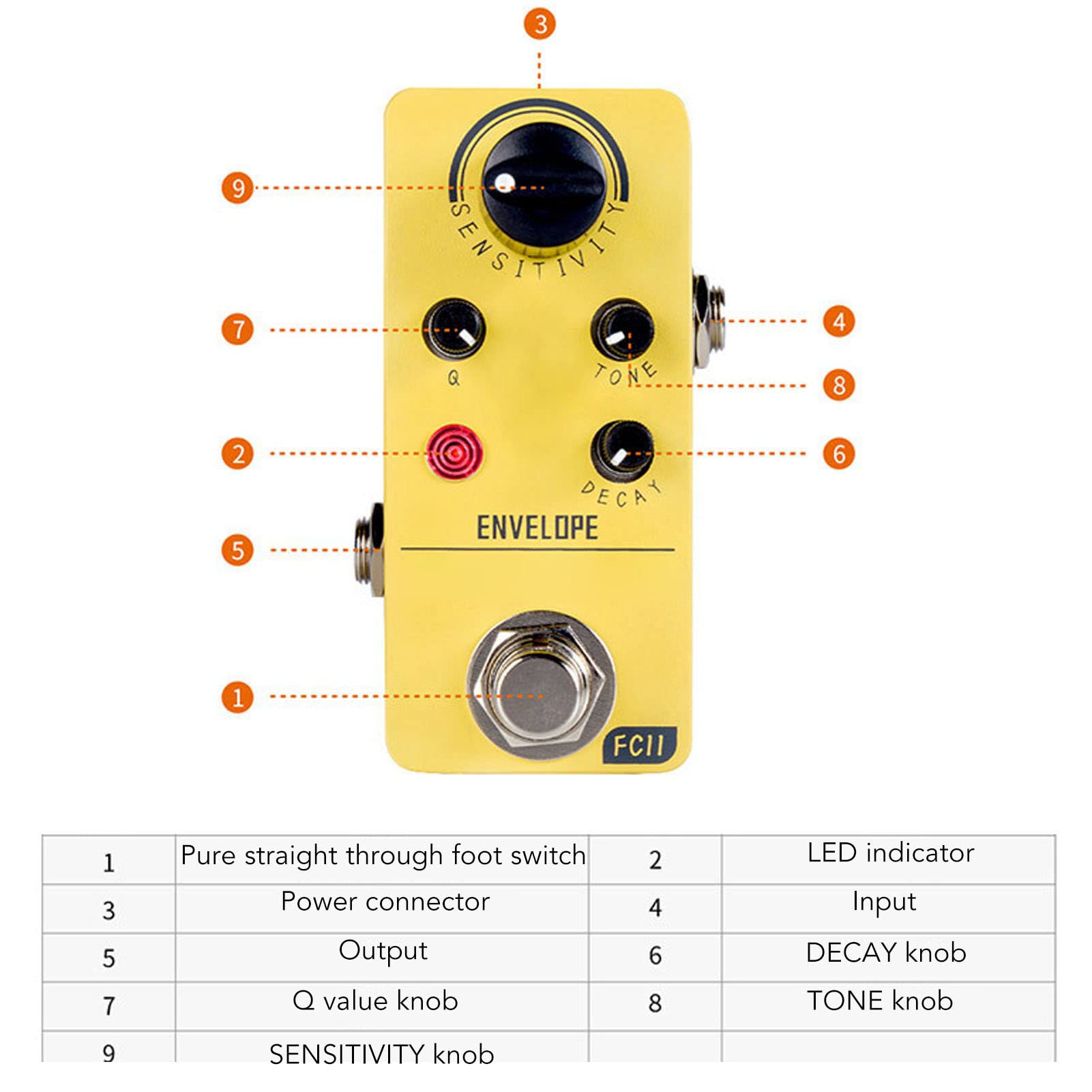 Pedale Effetto per Chitarra Elettrica Design Giallo Compatto per un Suono Professionale Durante Lezioni di Musica e Feste