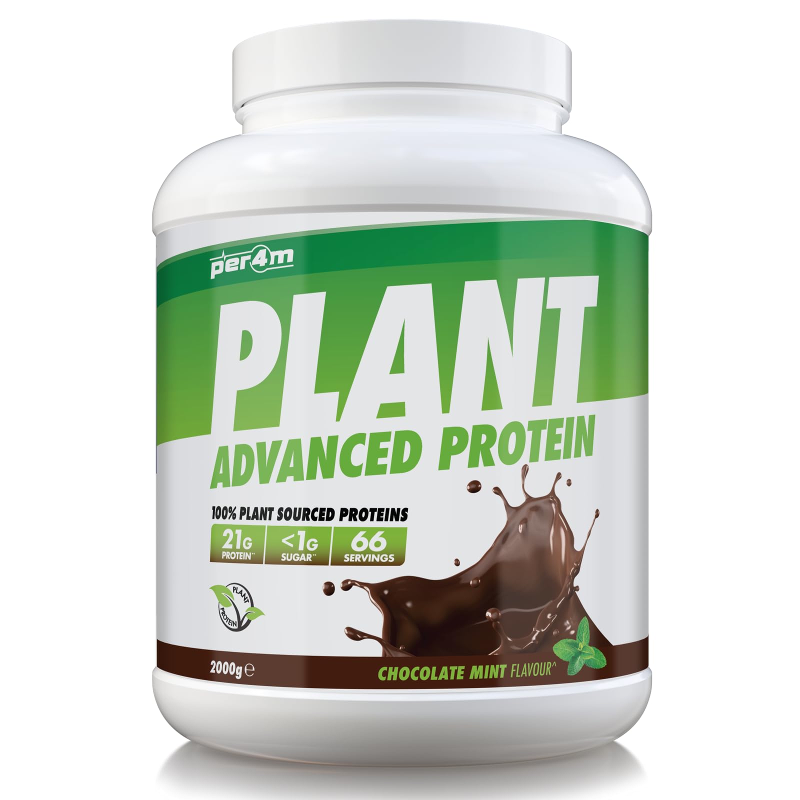 Per4m Plant Protein, Proteine 100% Vegetali da Pisello e Riso, Profilo Aminoacidico per i Muscoli, Formula Vegan Digeribile e Sostenibile, Per Vegani e Sportivi di Qualità – Chocolate Mint – 2kg