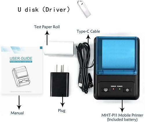 Miniatura 4 de No apto para iPhone/ipod/tablet/iPad/MAC, impresora de recibos Bluetooth, impresora térmica inalámbrica de 2.283 in para venta al por menor de