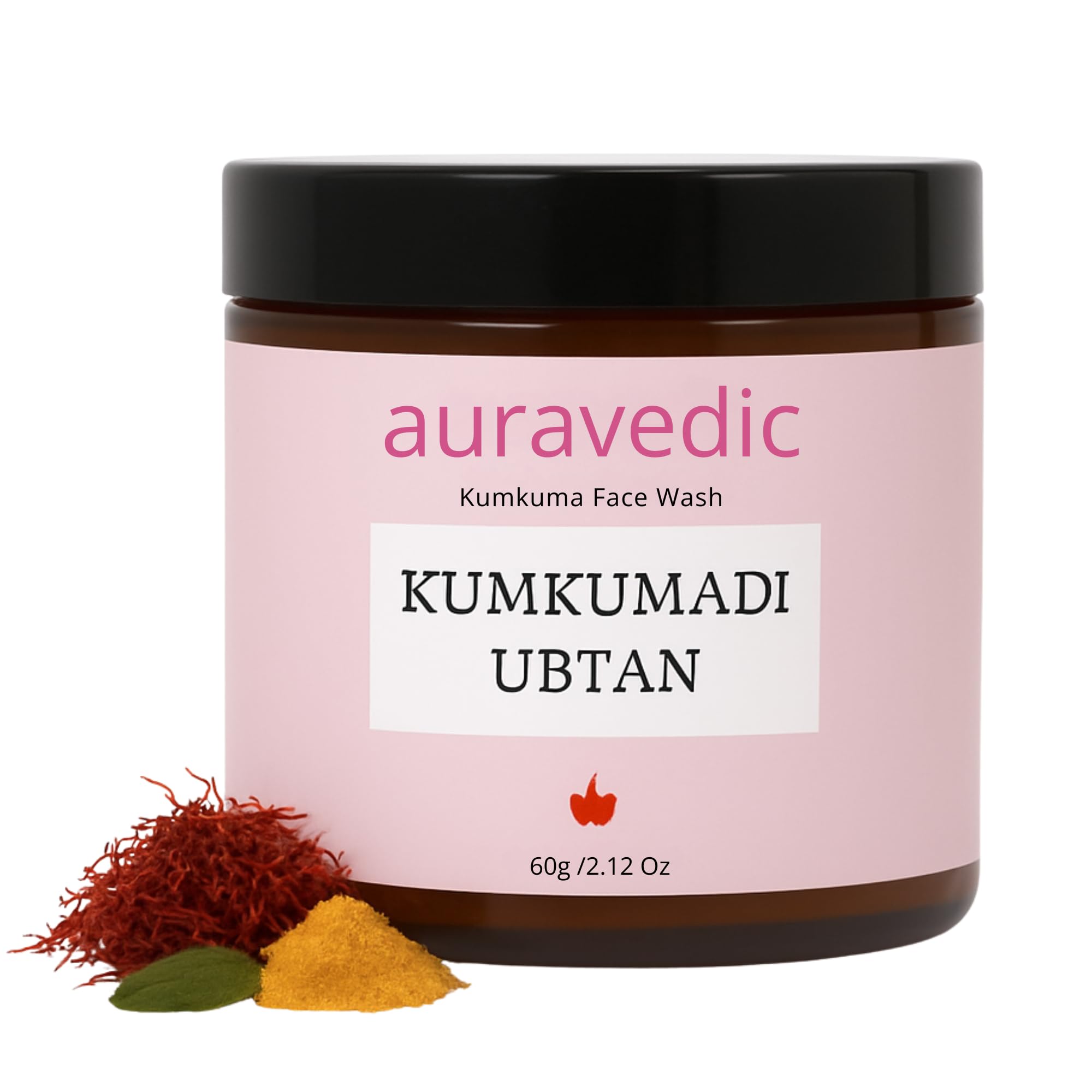 Auravedic Kumkumadi Tailam Ubtan Face Wash For Glowing Skin Kumkumadi Oil Ubtan Powder Face Cleanser For Skin Brightening All Natural Dried Herbs Flowers Paraben Free 60gm