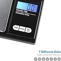Vista 3 de AMIR Báscula científica digital, báscula de bolsillo de 3.53 oz, 0.01 onzas, báscula de instrumentos de laboratorio con 7 unidades, pantalla LCD