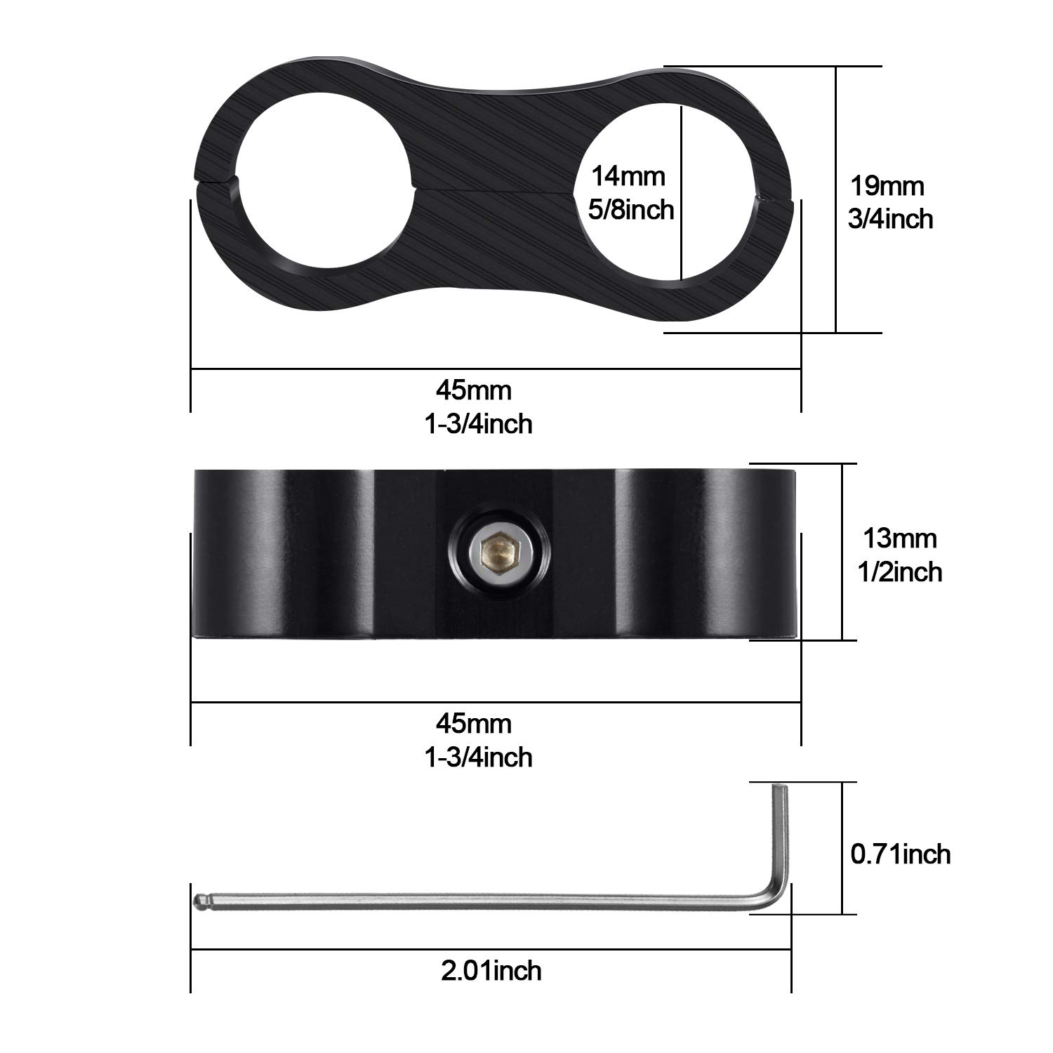 6PCS AN6 6AN Billet Aluminum Fuel Line Mounting Hose Separator Clamp For Fuel Line - View #8