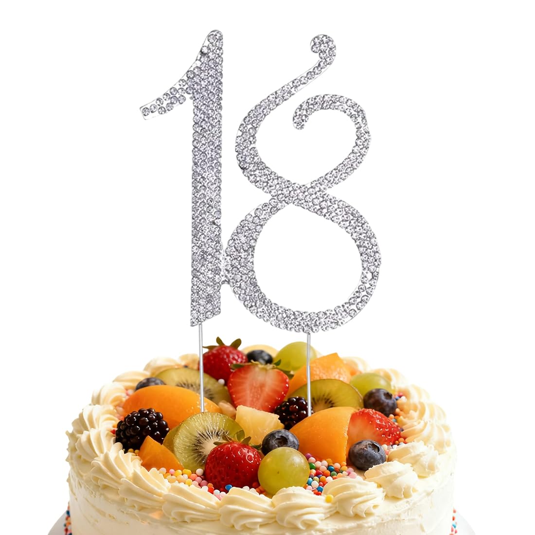 18th Birthday Cake Toppers 18 Years for Girl, Rhinestone Cake Numbers, Elegant Accessories for Birthday Parties or Anniversaries