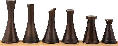 Miniatura 2 de Royal Chess Mall - Juego de piezas de ajedrez de lujo de metal de latón de la serie Tower de 3.1" - Plata y antiguo