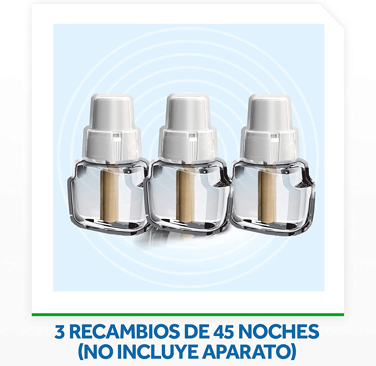 Raid - Recambio para difusor eléctrico anti mosquitos comunes y tigre, 3 x 45 noches (Pack 3 recambios, 135 noches) )