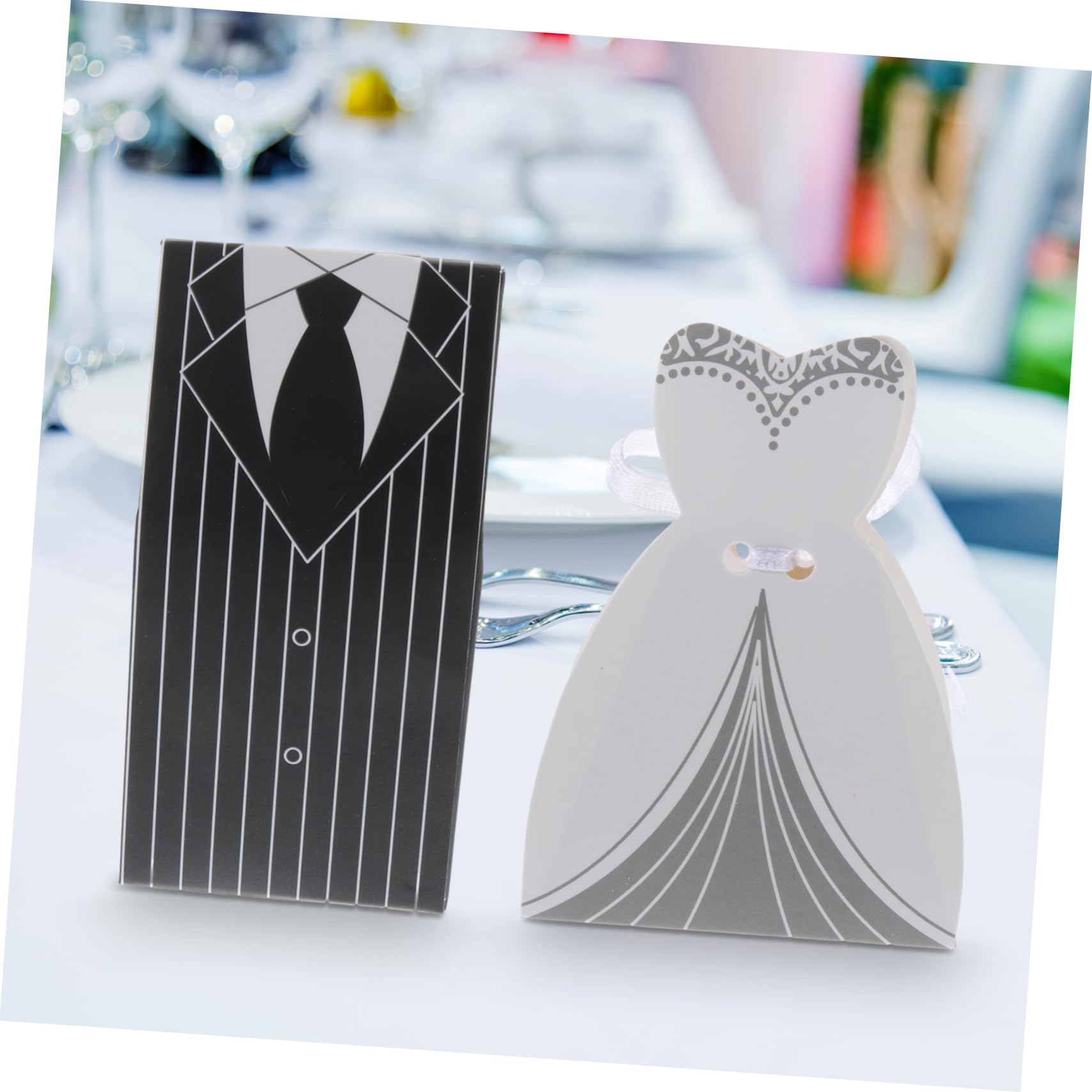 100 Pezzi Scatole Regalo per Matrimoni Nastri di Seta, Confezioni Eleganti e Sicure in Carta per Bomboniere, per Banchetti e Feste Nuziali