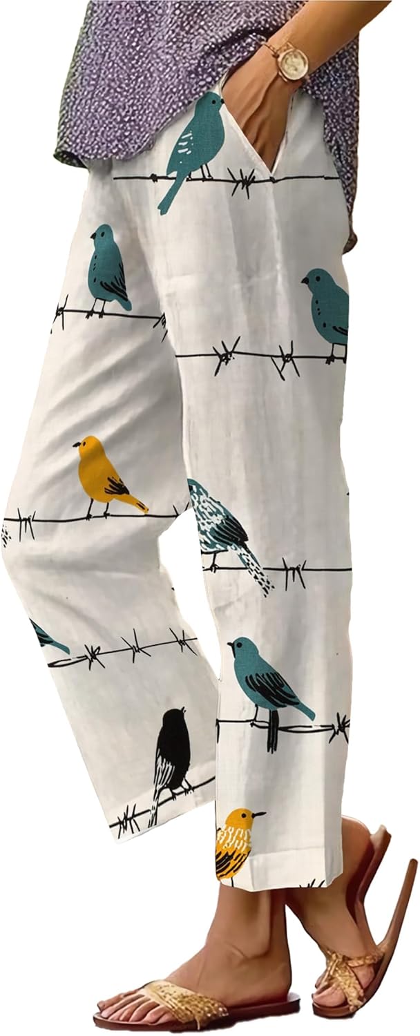 domirica Resort Pants for Women Oversized Casual Wide Leg Soft 2025 Summer Elastic Waist Festival Lightweight Harem Trouser