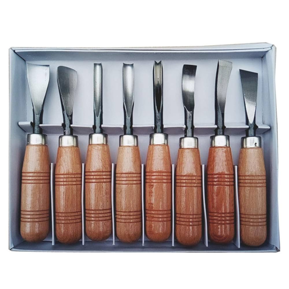 Amazon | 木彫りツールキット、初心者用とプロ用の8本の木彫り用