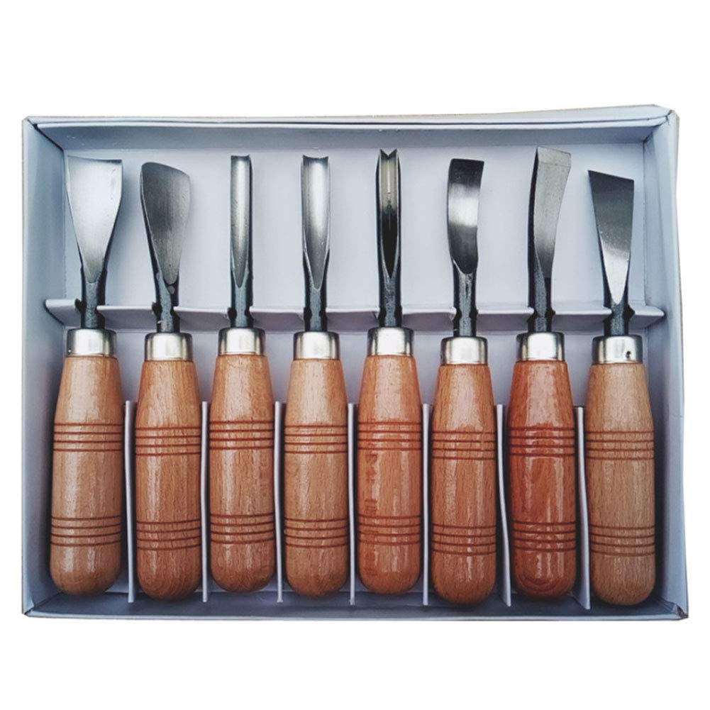 Amazon | 木彫りツールキット、初心者用とプロ用の8本の木彫り用