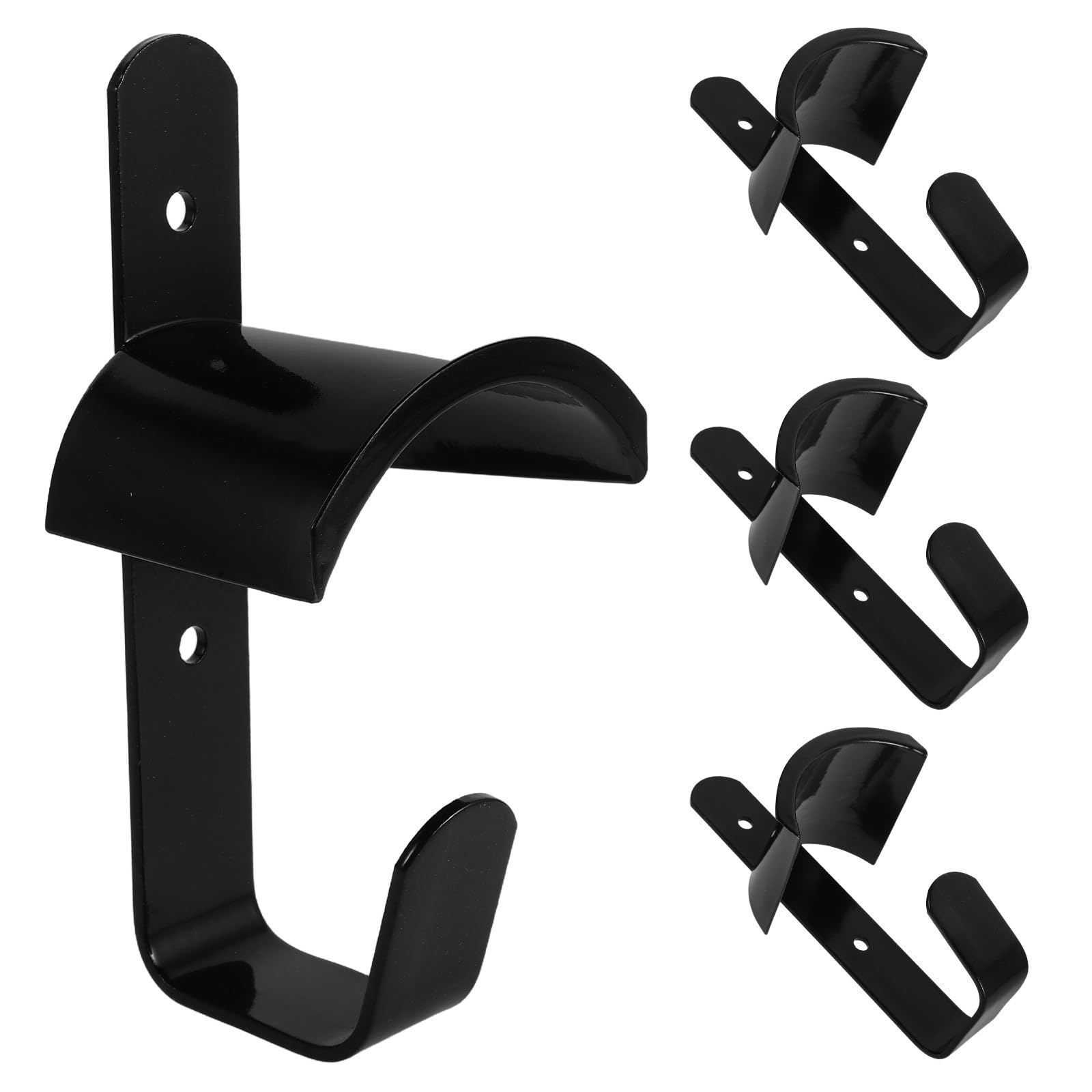 MAGICLULU Trensenhalter mit Mehreren Haken Schwarz aus Eisen mit Schrauben Zaumzeughalter 4 Stück und Rechtwinkliger Halterung für Trensen und Reithalfter im Reitstall