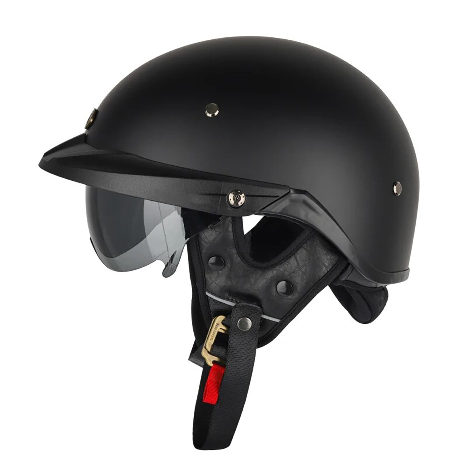 Demi-Casque Moto Vintage Jet Chopper Cruiser avec Visière Intégrée Taille XXXL