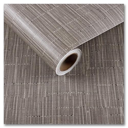CRE8TIVE Grasscloth Wallpaper Peel and Stick Brown Textured Contact Paper Self Adhesive Waterproof Vinyl for Living Room Bedroom Office Wall Decor Removable Easy Install 30x200cm
