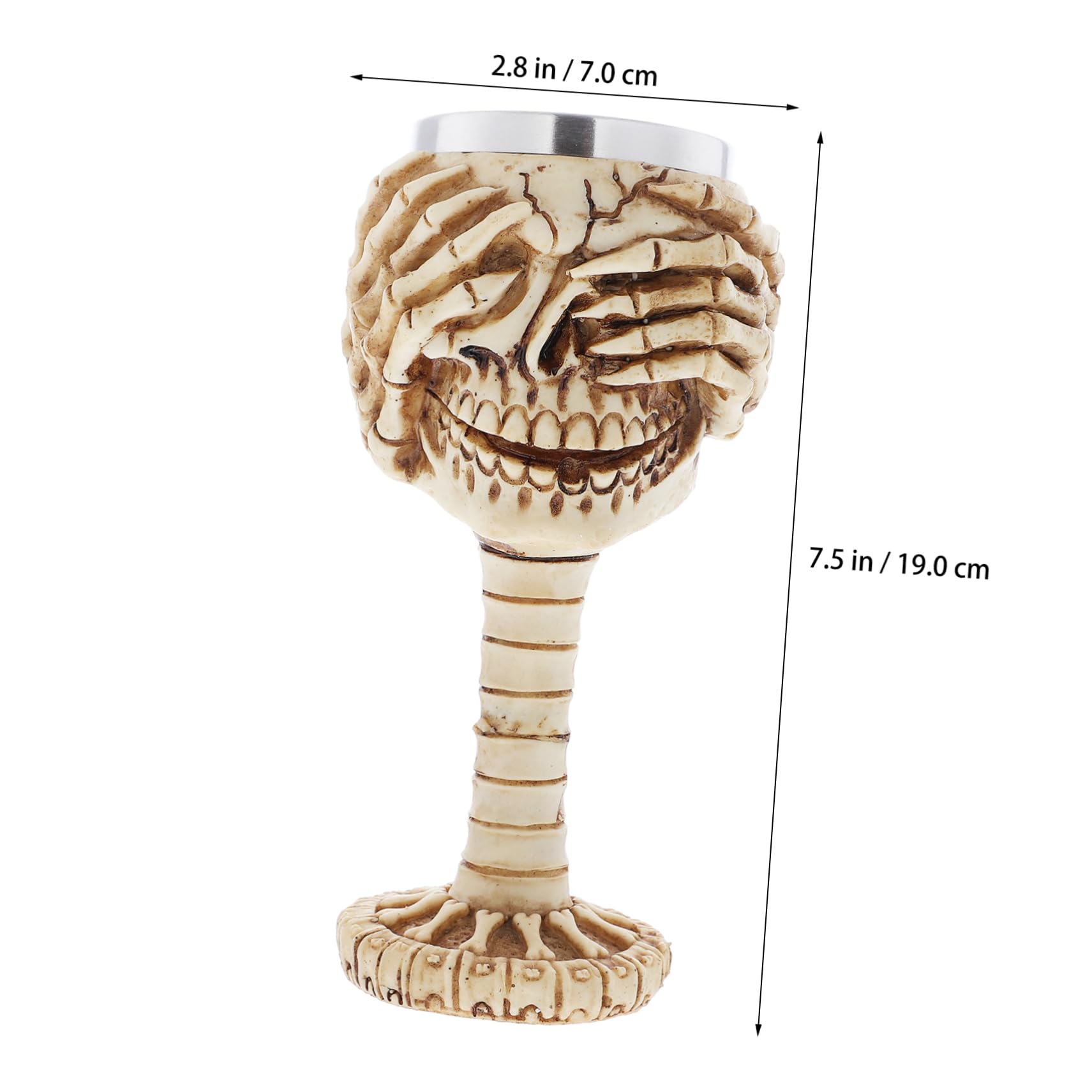 PRETYZOOM 4 Piezas De Taza De Acero Inoxidable En Esqueleto Humano Copa De Vino De Té De Halloween Bebidas De Cóctel Tazas De Café De Calavera 3D Copa De Calavera De Halloween Copas De