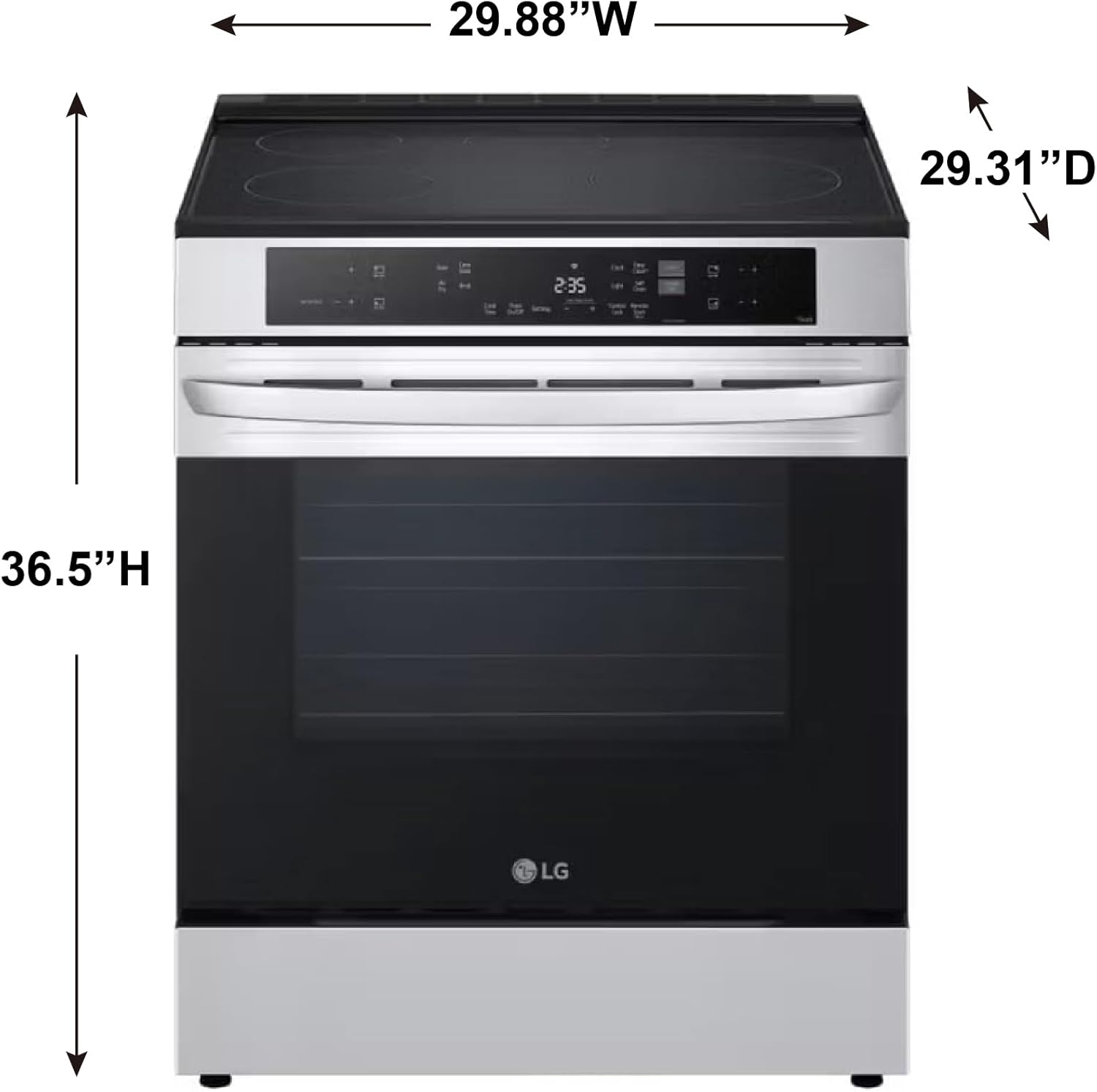LG 6.3 Cu. Ft. Smart 4-Element Induction Slide-In Range with Convection, Air Fry, EasyClean, PrintProof Stainless Steel