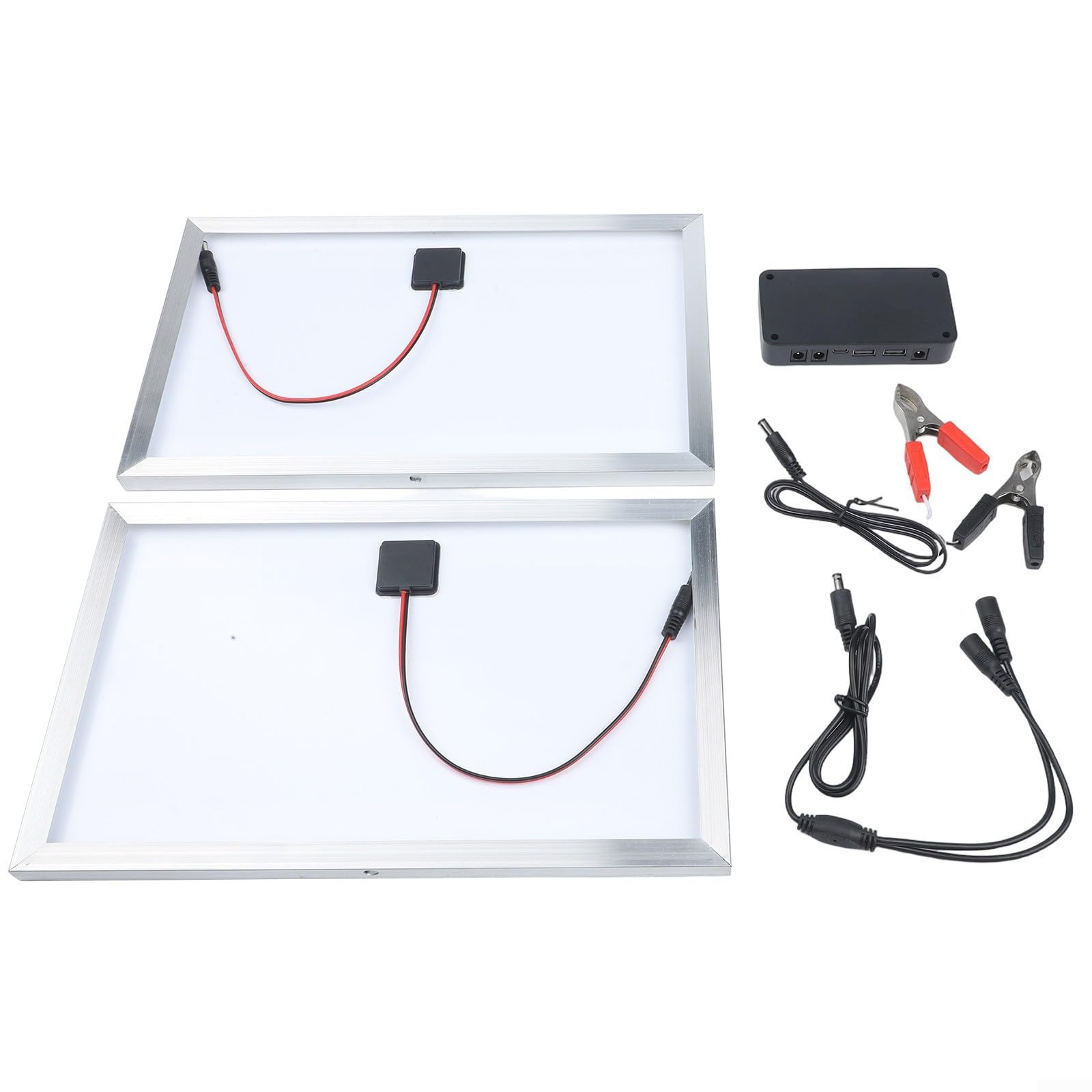 Caricatore solare da 12 V 10 W per camper, barca, auto, trattore, moto, motoslitta, mantenitore, sistema di erogazione di potenza ottimizzato (doppio)
