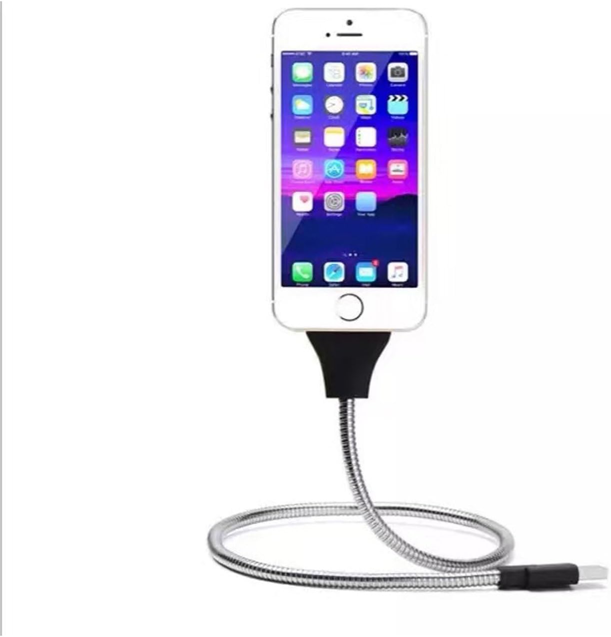 Micro USB Cable 2 in 1 Lazy Bracket Palms Shape Charger Cord Holder Dock Stand High Speed USB to Micro USB Charging Cables Fast Charging Car Phone Cable Stand for iPhone, Silver