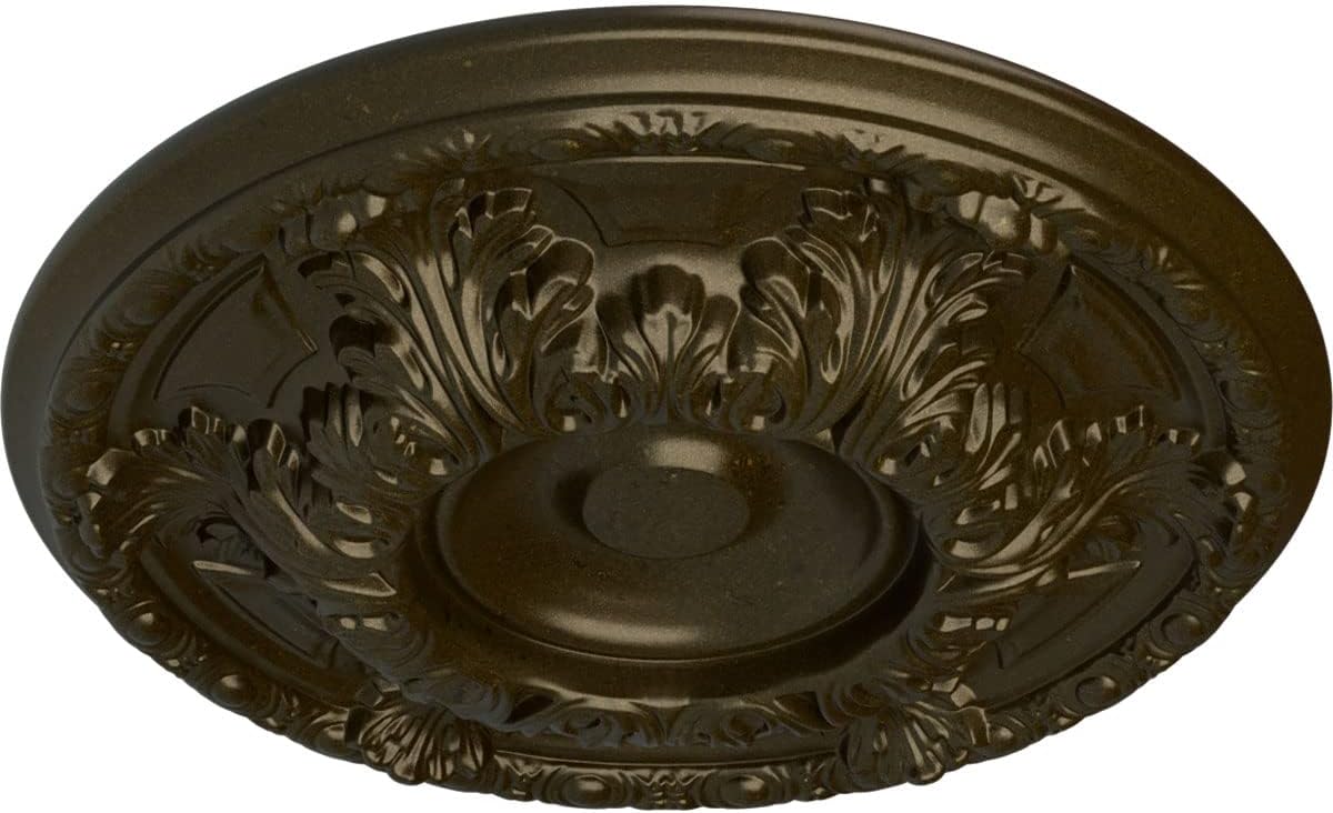 Ekena Millwork CM19GAGGS Granada Ceiling Medallion, Green Gold