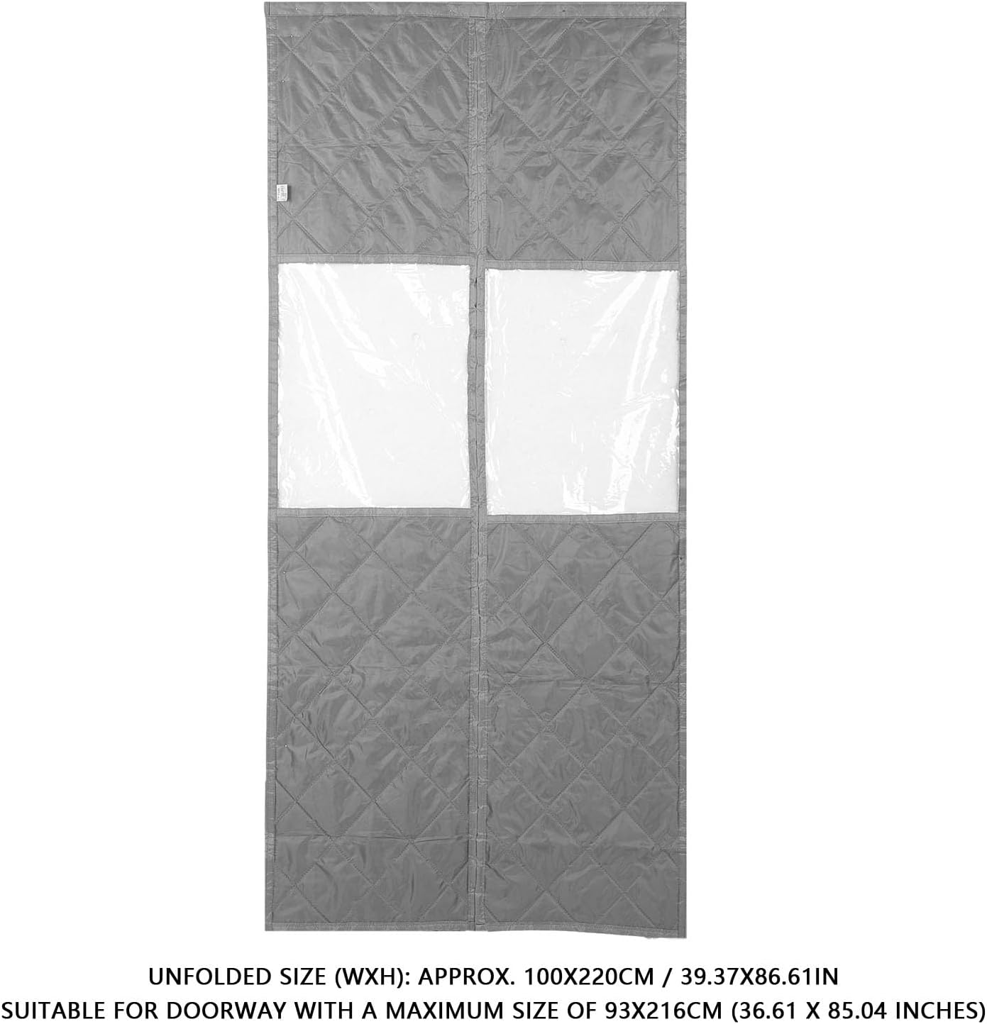 Thermal Insulated Magnetic Door Curtain, Heavy Duty Oxford Cloth with Clear Window, Windproof for 36.61x85.04in Doors, Ideal for Winter Use
