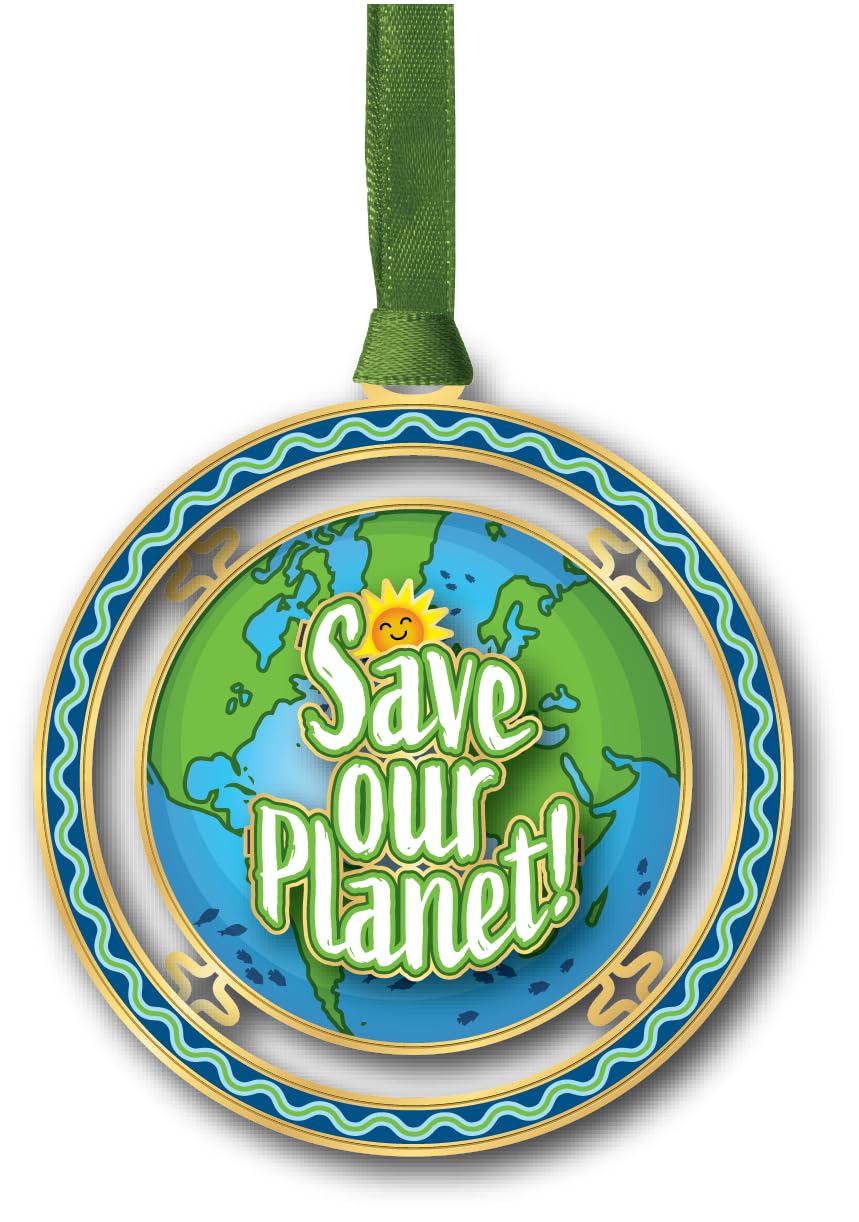 Décoration multicolore Save Our Planet de 7,9 cm pour intérieur engagé