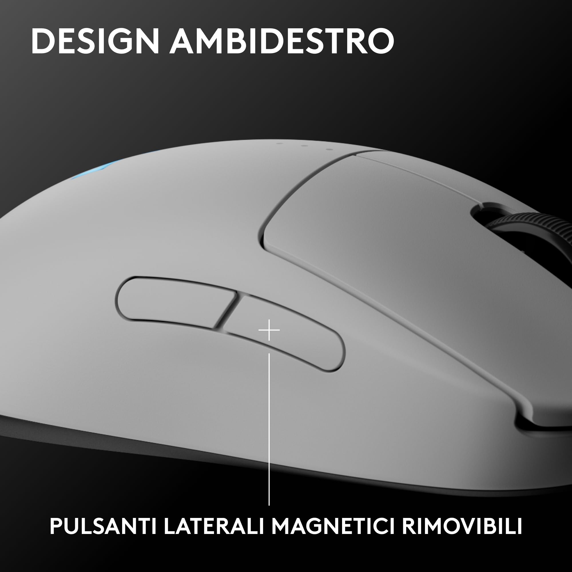 Logitech G PRO 2 LIGHTSPEED Mouse da gioco senza fili, East Europe Pachage, fino a 4 pulsanti laterali magnetici personalizzabili e commutabili, ricarica USB-C, sensore da 32k DPI per PC/Mac