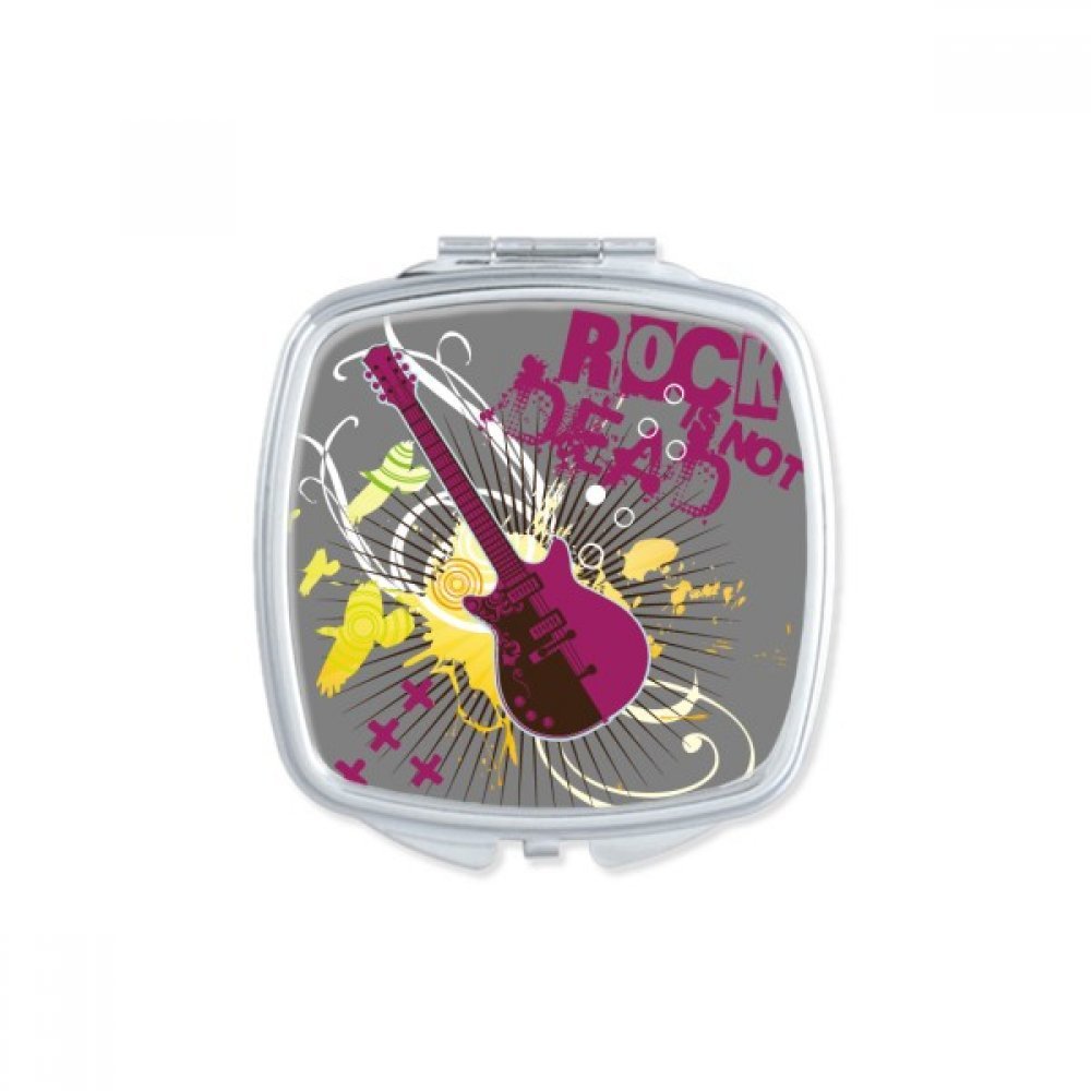 Miroir de poche guitare rock : compact et carré pour maquillage rapide