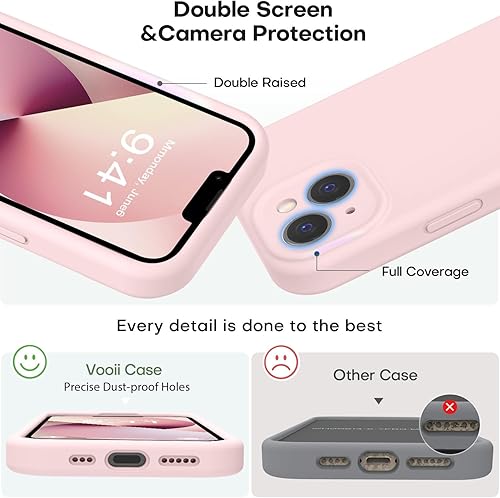 Miniatura 3 de Vooii Funda compatible con iPhone 13, actualización de silicona líquida protección de cámara forro de microfibra suave antiarañazos a prueba de