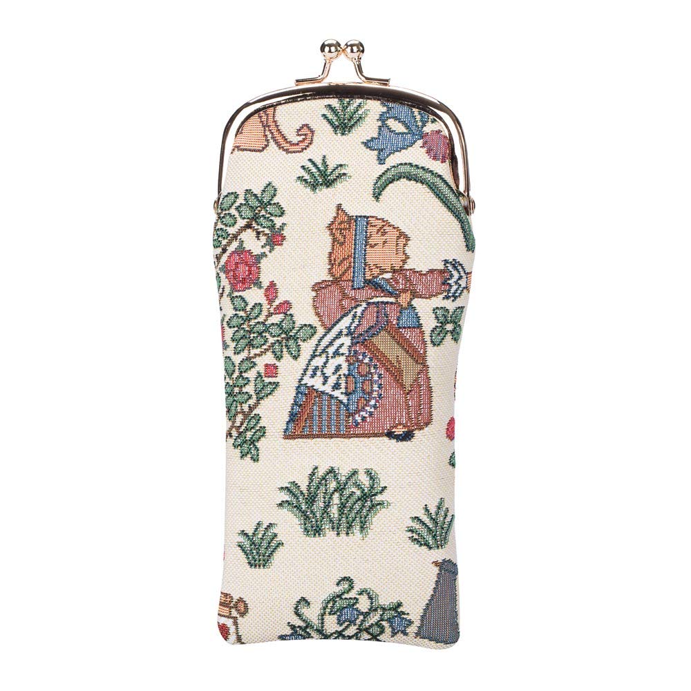 Signare Tapestry Glasses Case for Women Eyeglass Case with Garden Flower and Creatures (Alice in Wonderland, GPCH-ALICE)