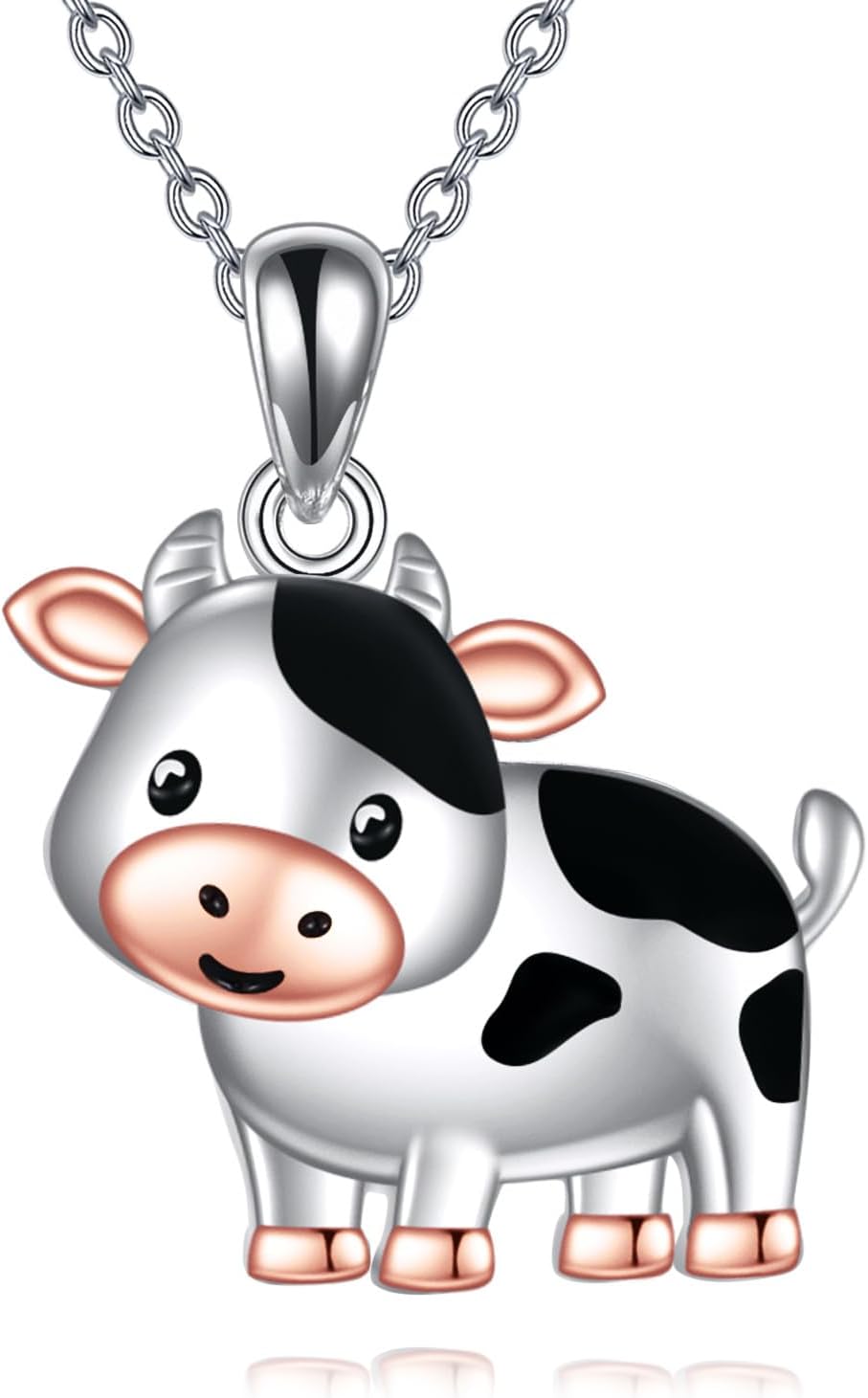 POPLYKE Highland Cow Necklace for Women 925 Sterling Silver Cow Pendant Necklace Cute Western Animal Jewelry Cowgirl Gift