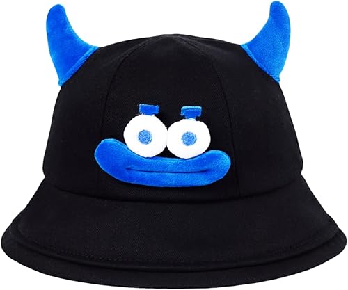 Vista 9 de JUMISEE Sombrero de pescador con estampado de vaca de algodón para hombres y mujeres, sombrero de pescador con orejas de cuerno lindas Cuernos