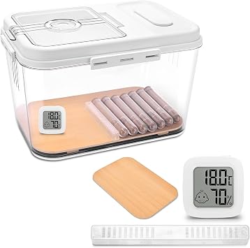Cigar Humidor Clear Acrylic Humidor Spanish Cedar Plank Cigar Case Box Plastic Portable Airtight Container Holds 70-100 Cigars with Hygrometer and HumidifierMedium