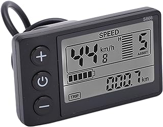 Annadue S866 Electric Bicycle LCD Display Meter, 24V 36V 48V Waterproof Bike Display Meter Control Panel, Wireless Bicycle Speedometer Odometer, GPS Bike Computer