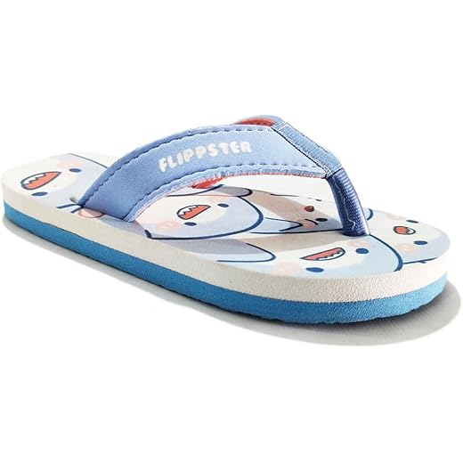 Kids Flip Flops Cute Cartoon Light Blue