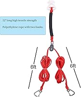 Vista 8 de Arnés de remolque para tubo, cuerda de remolque autocentrante para deportes acuáticos, arnés de remolque de barco resistente con 2 jinetes de acero