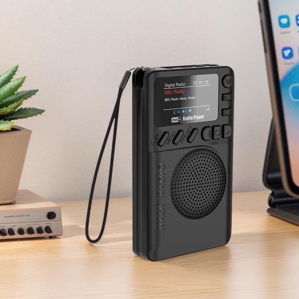 Mini radio cyfrowe Dab FM z kolorowym ekranem Akumulator Głośnik MP3 Gniazdo słuchawkowe do biwakowania, wędrówek, podróży