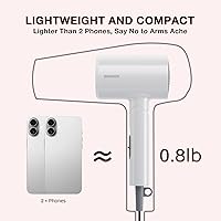 Vista 9 de Blow Dryer with Diffuser, 1875W Fast-Drying, Foldable, Ionic Turbo Hair Dryer with Diffuser & Concentrator Nozzle, Compact, 3 Heat & 2 Speed