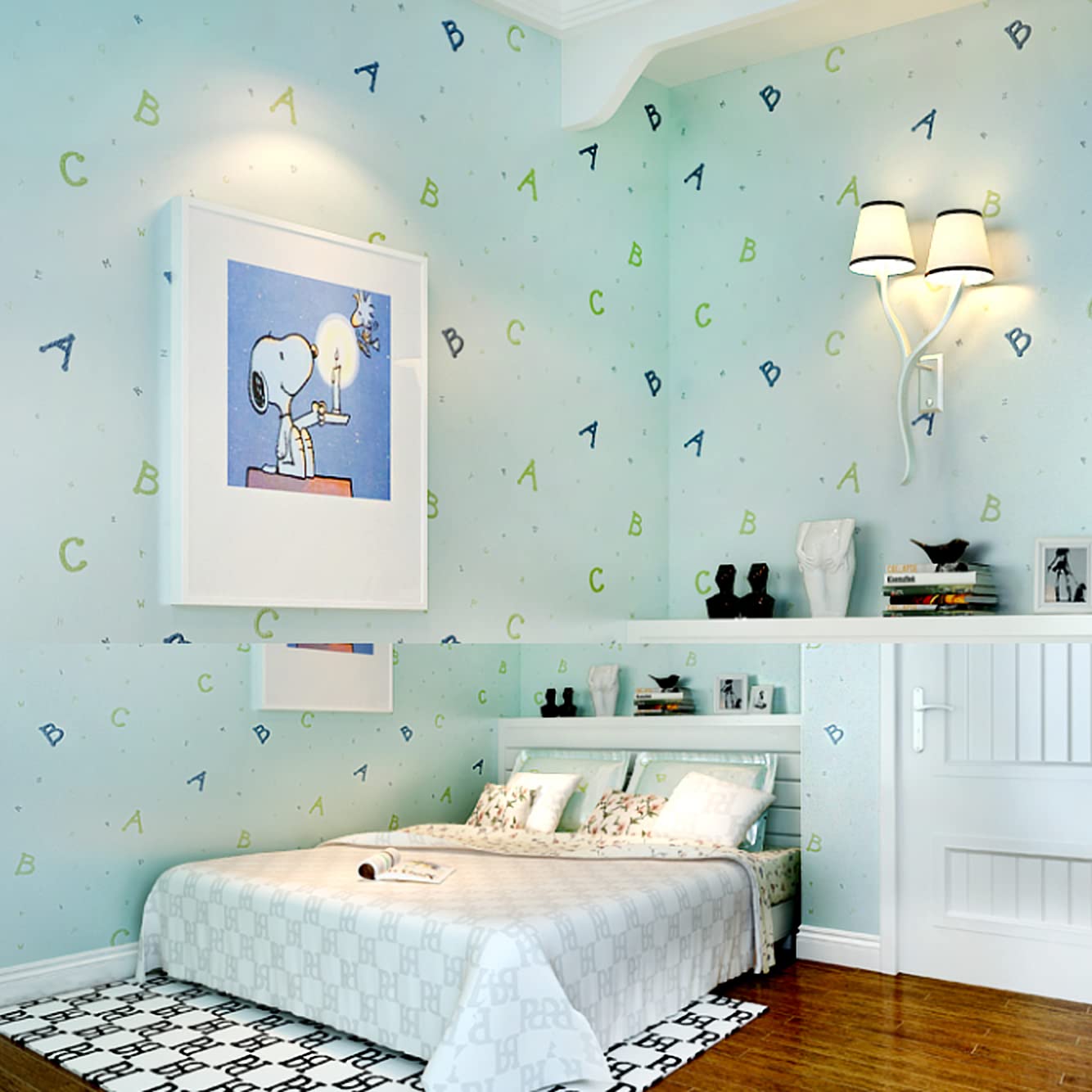 wolpin Wall Sticker Kids Wallpaper (60 x 300 cm) Kids Room Alphabets Design, Blue (B09F6X22RY) Amazon Price History, Amazon Price Tracker