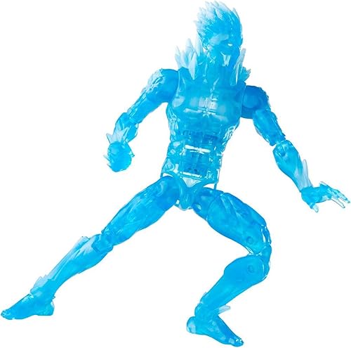 Hasbro Marvel Legends Series - Figura de acción de Iceman de 6pulgadas diseño prémium 1 figura 2 accesorios y 2 piezas de construcción