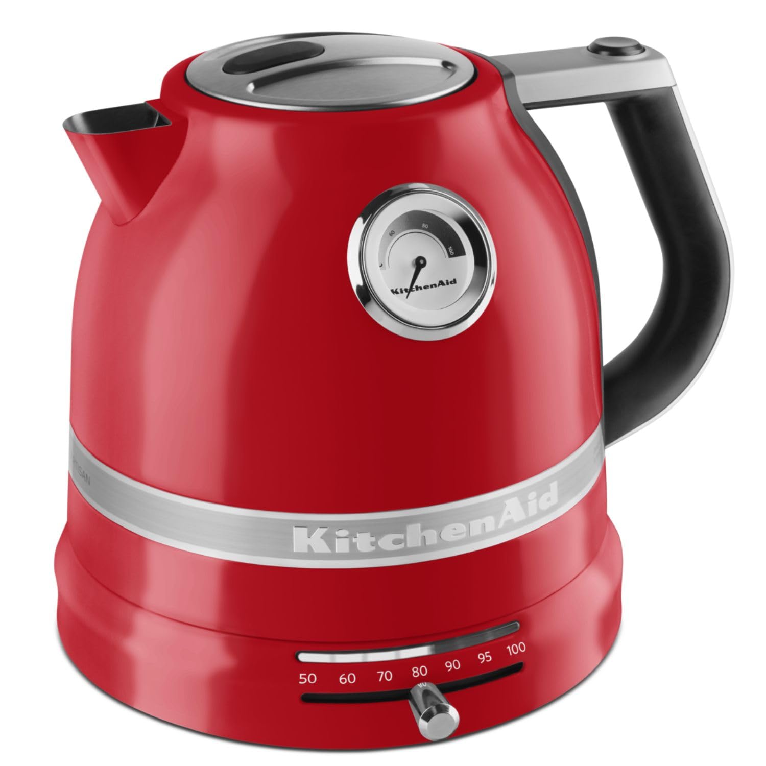 Kitchenaid Bollitore ad acqua 1,5 Litro - Artisan - Bollitore in acciaio inox con indicatore di temperatura - 2400W - Rosso Imperiale