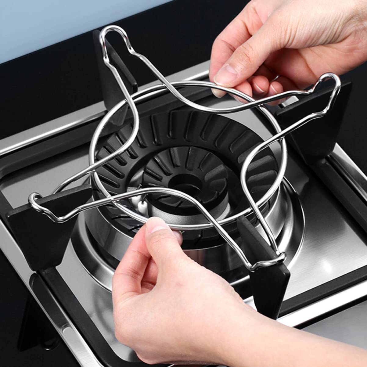 Eisen Wok Support Ring,Universal Herd Rack, Ser von 3 runden Dampfgarer-Rack-Zubehör Einmachständer Einmachständer for Heißwasser-Einkocher Ständer/Hochleistungsständer (Farbe: wie abgebildet x 2 Stüc