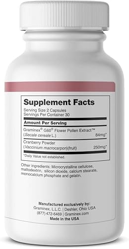 Miniatura 2 de Graminex PollenBerry Suplemento dietético – Extracto concentrado de polen de flores G60, polvo de arándano – Apoya la salud de la piel, tracto