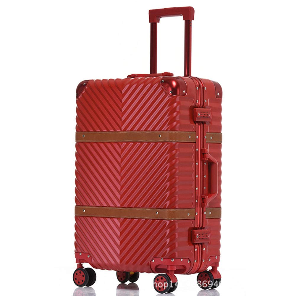 Valigie Trolley con Telaio Alluminio con Rotelle Girevoli,Leggero ABS + PC Valige da Viaggio Rigido con Porta USB,71cm
