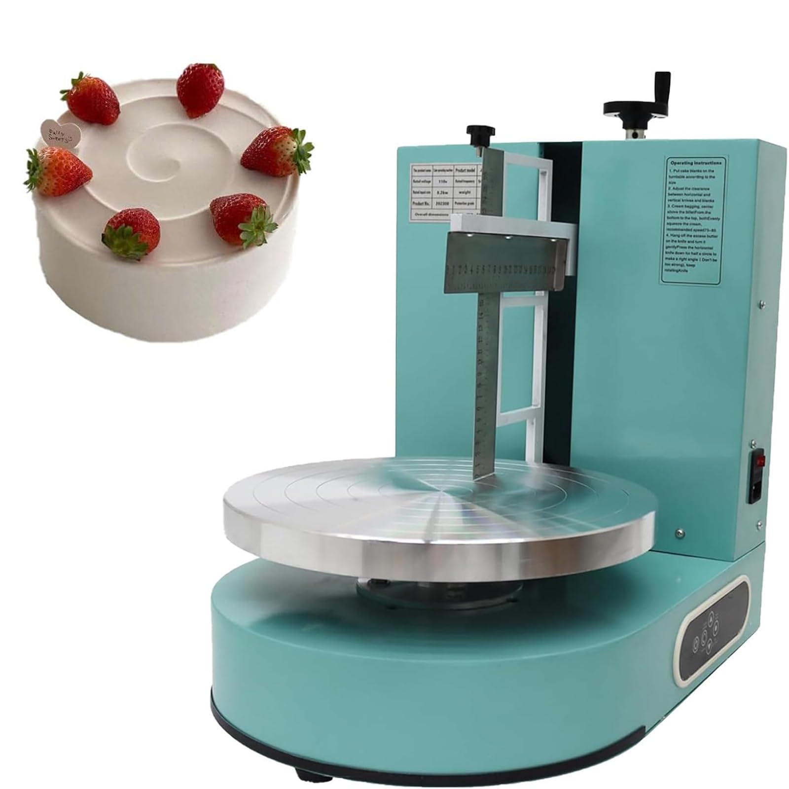 Máquina eléctrica para glaseado de Pasteles, esparcidora de Crema de Mantequilla, Grosor Ajustable y Control Inteligente para un Funcionamiento Suave y silencioso en Pasteles de 4 a 12 pulga