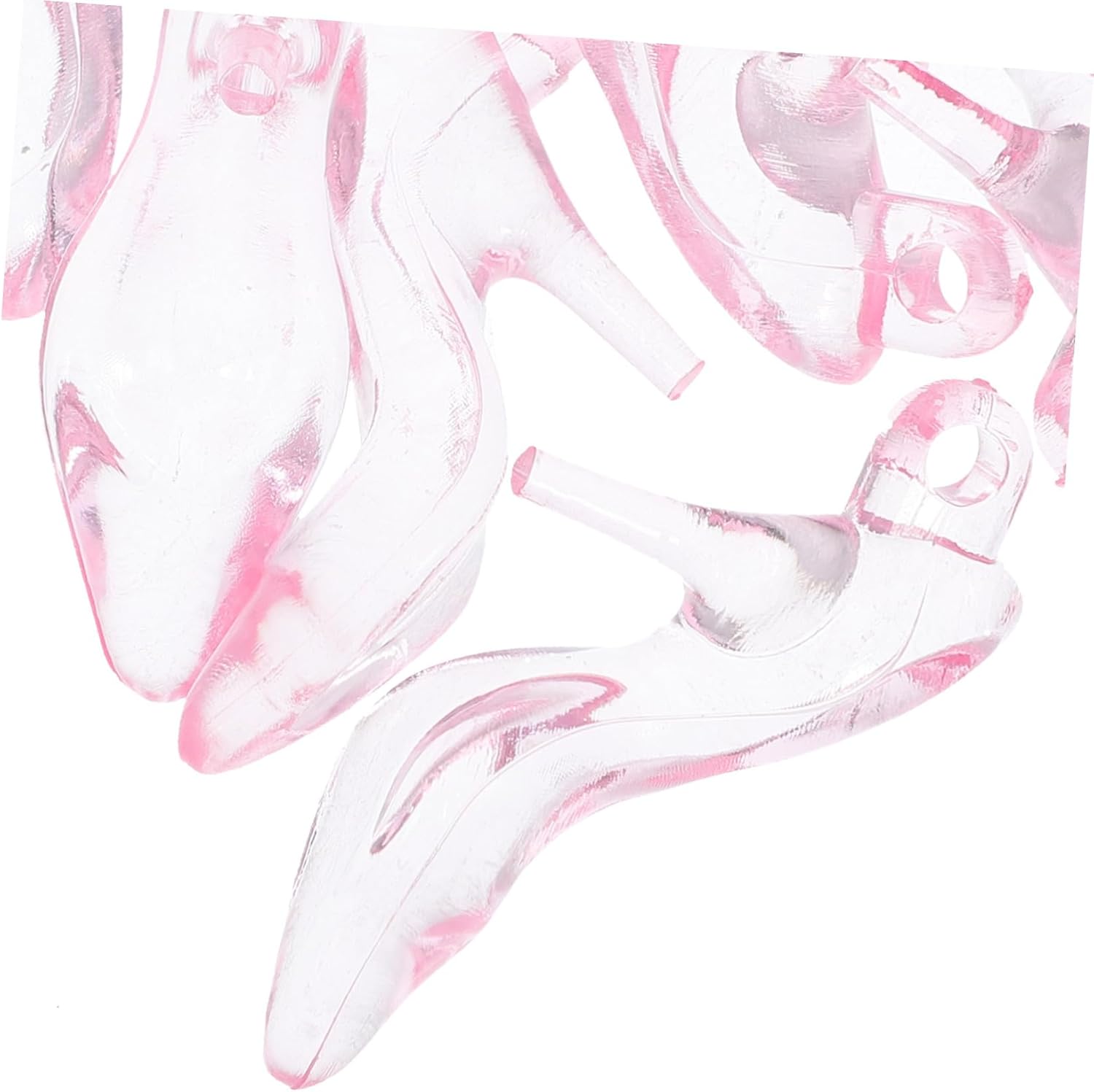 24pcs Acrylic High Heel Shoe Ornaments Pink Mini Ornaments for Heel Keychain Party Favors Diy Birthday Party Decorations