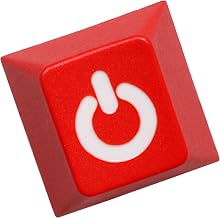Novelty PC Shut Down Shutdown Power Off Profile dip dye Laser pbt keycap for Keyboard ESC r1 1x Red Black Yellow (CProfile Shutdown Red Keycap x1)