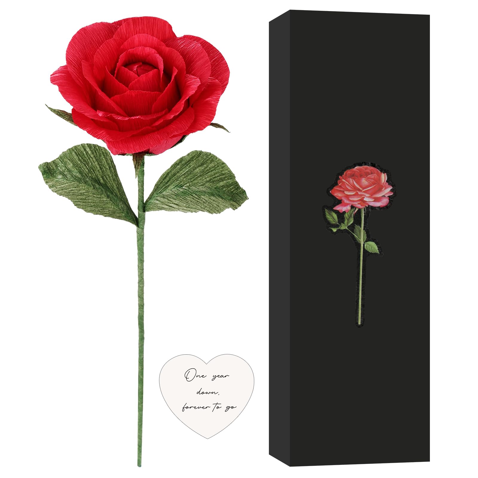 1st Year Anniversary Gift Paper Rose (Red)